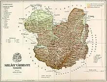 Map of Szilagy county in the Kingdom of Hungary