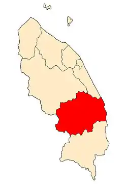 Location of Dungun District in Terengganu