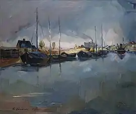 Riverboats on Emajõgi. 1938. Canvas, oil.