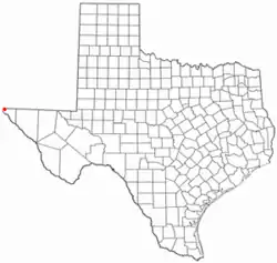 Location of Anthony within Texas