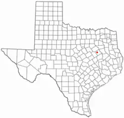 Location of Kirvin, Texas