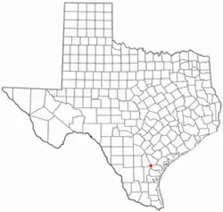 Location of Mathis, Texas