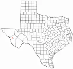 Location of Valentine, Texas