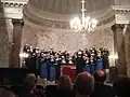 The Student Union Choir of the University of Turku performing in the Cerermonial Hall.