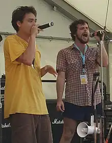 TZU (Joelistics, left, and Seed MC, right) performing at Big Day Out, Melbourne, 2006