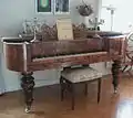 Square grand piano (though this example is not exactly rectangular)