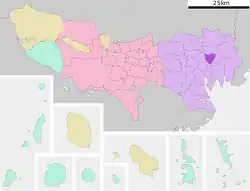 Location of Taitō in Tokyo