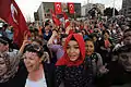 Many women in headscarves attended the protests, despite the fact that pro-AKP media spread disinformation that they were being attacked by the protesters