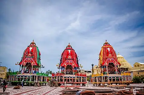 Temple cars in front of Jagananth temple, 2021