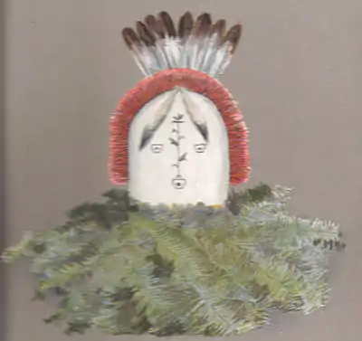 Image of mask of Haashchʼééłtiʼí from Matthews 1902 text