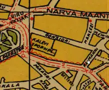 Kalevi Spordiplats on a map from 1940