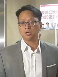 Tang Ka-piu being interviewed in 2018