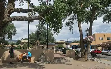 Taos Plaza, with shops, galleries and restaurants