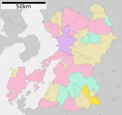 Location of Taragi in Kumamoto Prefecture