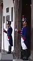 Uniform of the grenadiers dating from the time of the Battle of Tarqui, today worn by the presidential guard of honor at the presidential palace of Quito.