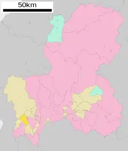 Location of Tarui in Gifu Prefecture