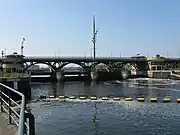 View of the Tees Barrage and bridge from downstream