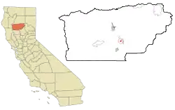 Location in Tehama County and the state of California