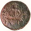 Billon coin depicting Theodore Svetoslav on horseback