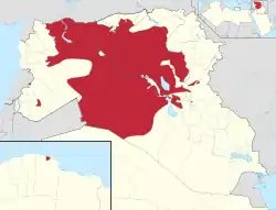 Image 190In red: the area controlled by the Islamic State of Iraq and the Levant (ISIL) proto-state in December 2014 (from 2010s)