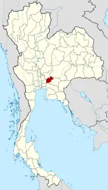 Map of Thailand highlighting Nakhon Nayok province