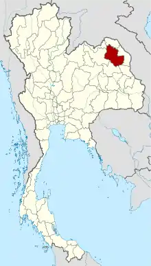 Map of Thailand highlighting Sakon Nakhon province