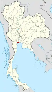 Map of Thailand highlighting Samut Sakhon province