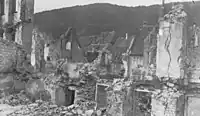 Thann in 1915 after German artillery bombardment.