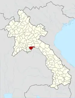 Location of Thaphabat district in Laos