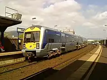 The 12.52 to Londonderry leaves Yorkgate railway station on a Whitehead Bound service in 2006