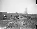 St. Eloi, 11 August 1917. A shell is bursting in the background