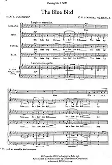 Sheetmusic of The Blue Bird