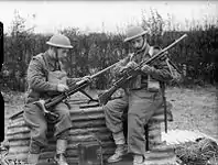 Soldiers of the Border Regiment wearing Battledress in 1940