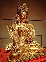 Gilded copper White Tara, Nepal