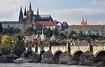 Look at the Charles Bridge and the castle across the river