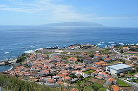 Vila do Corvo, as seen from Portão lookout, including Aerodrome and settlement