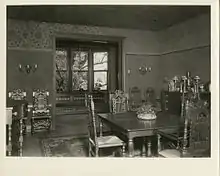 Stenciling in Dining Room of The Deanery (1908–09), Bryn Mawr College, Bryn Mawr, Pennsylvania.