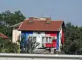 The "French House" in Kazichene, with the inscription "My Heart Beats for France"