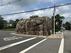 Glen Rock's eponymous boulder at the intersection of Rock Road and Doremus Avenue