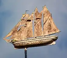 "Lancashire Witch" wind vane on Frank James Hospital, East Cowes, Isle of Wight