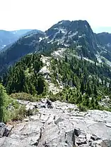 The ridge, or "saddle" leading to the West Lion