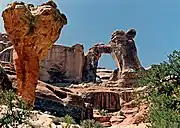 The Molar (left) and Angel Arch at mid-day