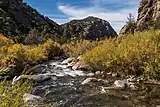 The Rio Embudo passing through the box canyon that bears its name.