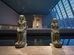 The Temple of Dendur and Egyptian sculptures hosted in Gallery 131.