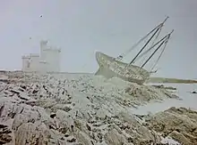 The schooner Thomas Parker, which was wrecked on St Mary's Isle during a storm on 26 October 1867