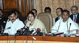 Budhhadeb Banerjee interacting with the media persons after presentation of Railway Budget 2011-12, in New Delhi