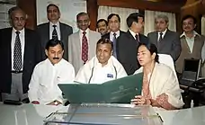 Mamata Banerjee giving finishing touches to the Railway Budget 2011-12, in New Delhi