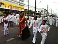 Parades usually start at 9 minutes past the hour, disrupting traffic during morning rush hours. The procession walks from an ahm to Phuket town.