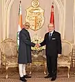 President Essebsi with the Vice President of India, Hamid Ansari, in June 2016.