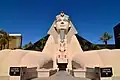 The sphinx entrance along the Strip